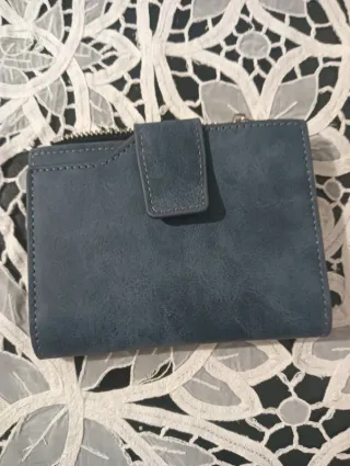 Portafoglio grigio scuro vellutato Nuovo