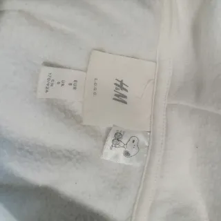 Sudadera capucha blanca talla S Snoppy h&m