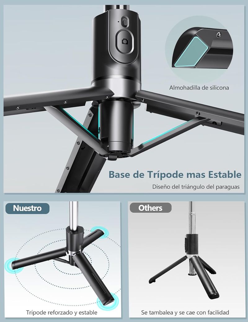 Palo Selfie Trípode con 2 Luces LED afbeelding 6