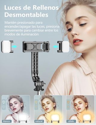 Palo Selfie Trípode con 2 Luces LED