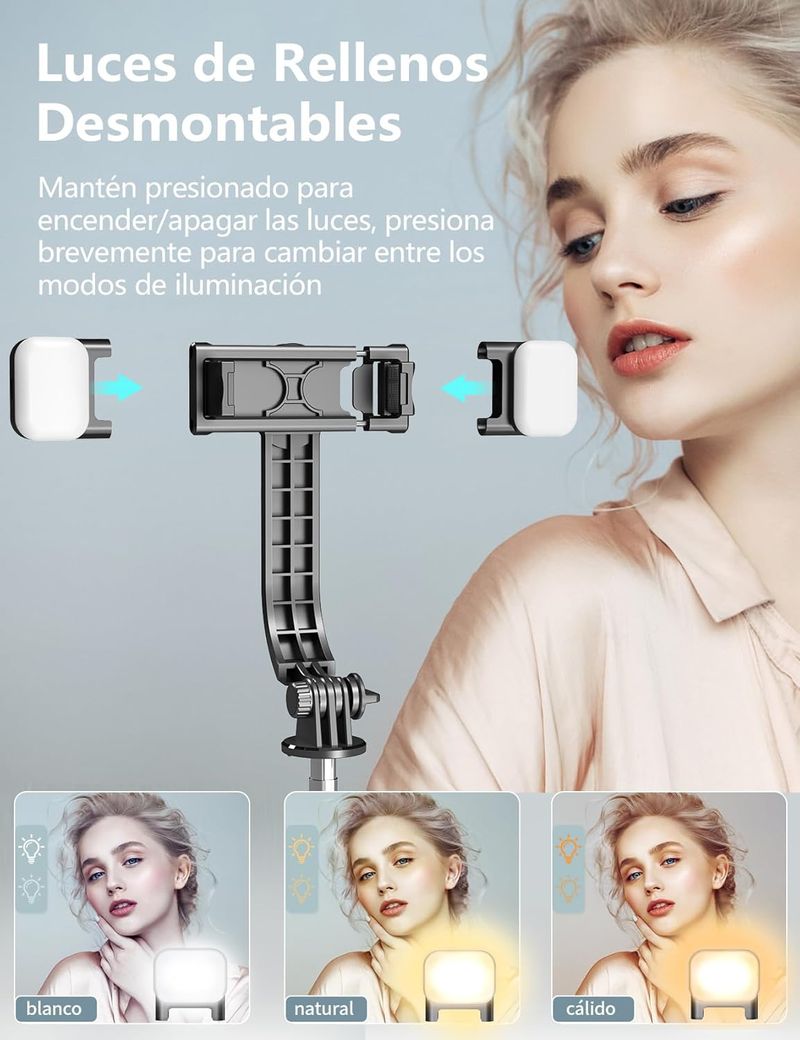 Palo Selfie Trípode con 2 Luces LED afbeelding 4