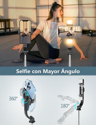 Palo Selfie Trípode con 2 Luces LED