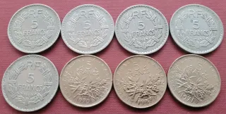 8 Monedas 5 Francos Francia
