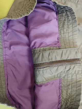 Chaqueta Zara gris forro lila 11-12 años