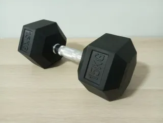 Mancuerna Hexagonal 15 kg 1 unidad COMO NUEVA!!