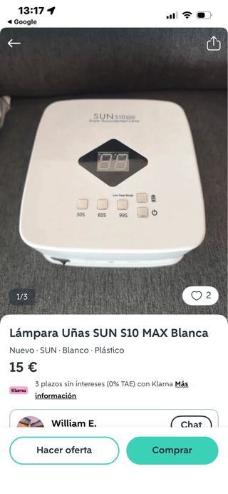 Lámpara Uñas SUN S10 MAX