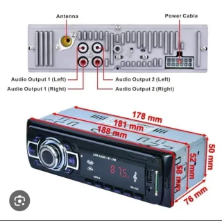 Radio Coche Bluetooth USB Aux