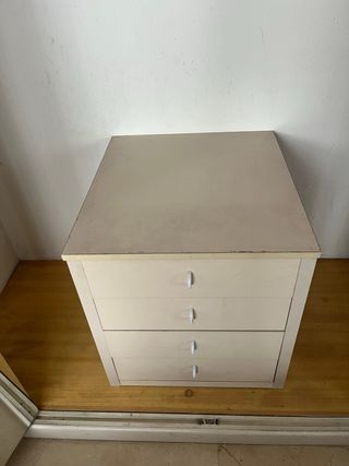 Cajonera mesita de noche beige