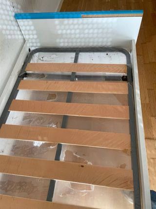 Somier individual blanco y azul