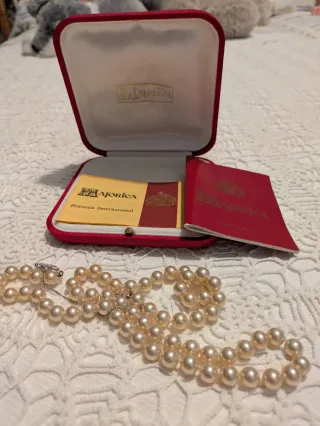 Collar de perlas antiguo Majorica, con certificado