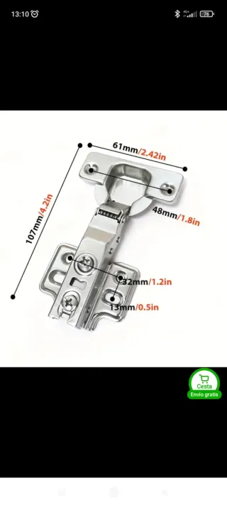 16 Cerniere da Cucina Ammortizzate + 112 Viti