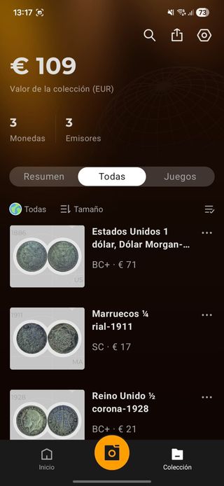 Lote de 3 monedas antiguas de plata