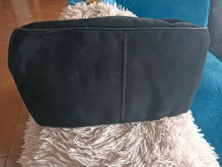 Borsa nera effetto camoscio manici scintillanti