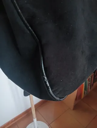 Borsa nera effetto camoscio manici scintillanti