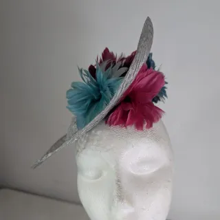 Tocado fiesta novia madrina boda plata