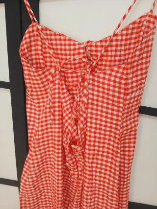 Vestido rojo cuadros vichy tirantes