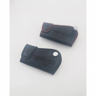 FUNDA DE LLAVE LLAVERO CUERO NEGRO MERCEDES AMG