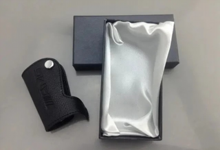 FUNDA DE LLAVE LLAVERO CUERO NEGRO MERCEDES AMG