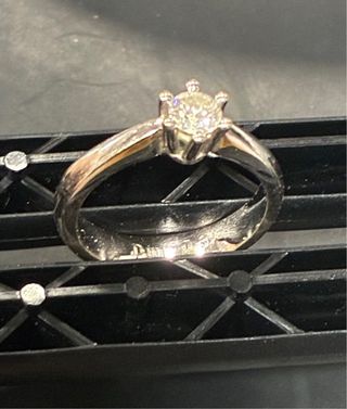 Anillo solitario diamante oro blanco