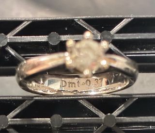 Anillo solitario diamante oro blanco