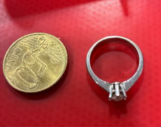 Anillo solitario diamante oro blanco