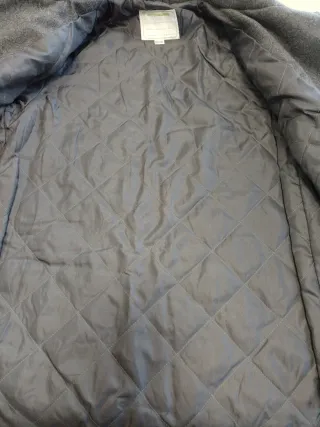 Chaquetón gris paño cremallera y botones