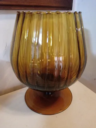 Copa XL cristal soplado ámbar