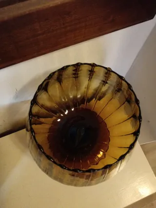 Copa XL cristal soplado ámbar