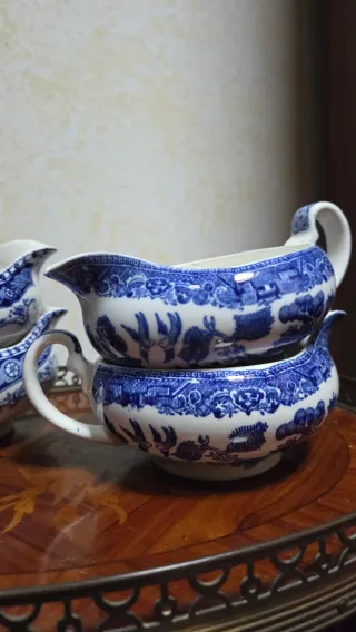 Set 4 Salsiere Inglesi Porcellana Blu