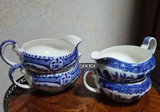 Set 4 Salsiere Inglesi Porcellana Blu