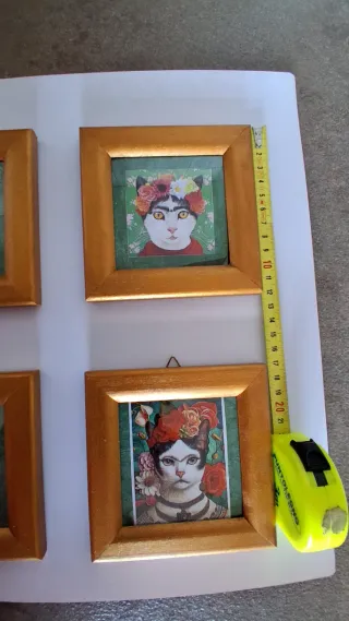 Quattra Quadretti Gatta Frida Kahlo