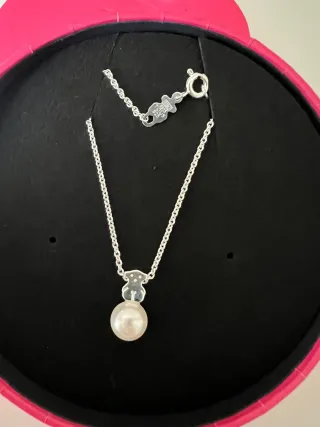 Collar Tous Oso y Perla Plata