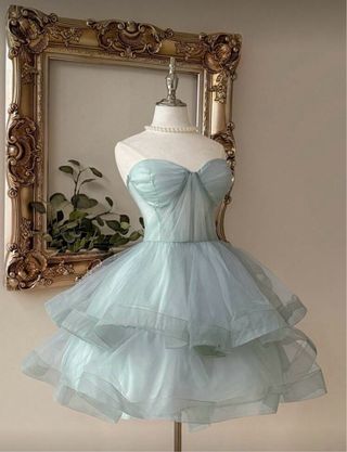 Vestido fiesta evento boda verde agua