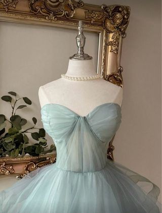 Vestido fiesta evento boda verde agua