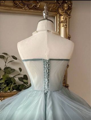 Vestido fiesta evento boda verde agua