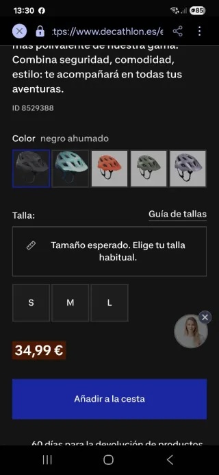 Casco Rockrider ST 500 Talla S Negro Nuevo