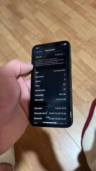 iPhone X 256GB Plata/Negro Batería 100%