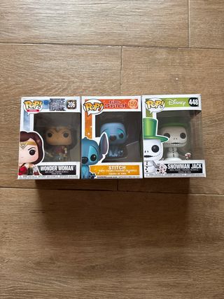 Funko Pop Wonder Woman, Stitch, Snowman Jack