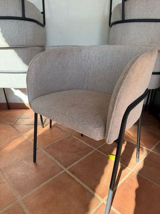 Sedie imbottite grigio topo e nere