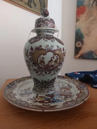 Jarrón y plato Villeroy Boch