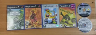 Lote PS2: Ghost Recon, Jak 3, Simpsons, Shrek 2