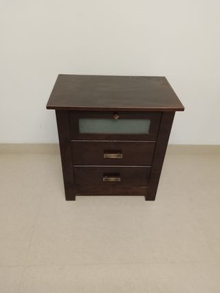 Mesita noche madera wengue