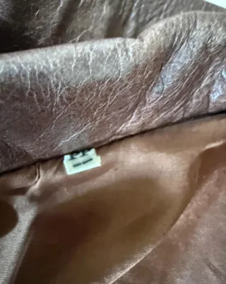 Casaco blazer vintage em couro legítimo