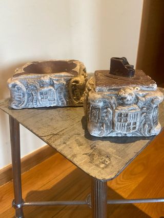 Cenicero y mechero vintage a juego