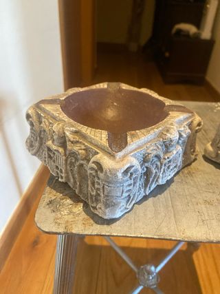 Cenicero y mechero vintage a juego