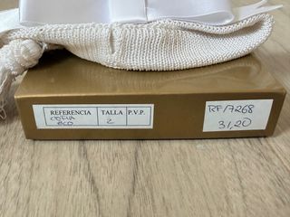 Cofia bebé fallera blanca