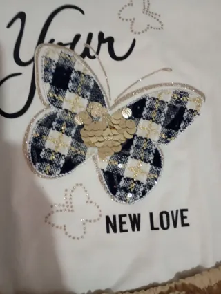 Conjunto pantalón Zara XS y camiseta brillos XS