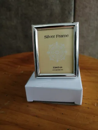 Portarretratos Plata y Blanco