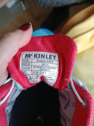 Playeras Trekking Talla 39 Azul/Rosa