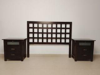 Pack cabecero 135cm wengue + 2 mesitas noche